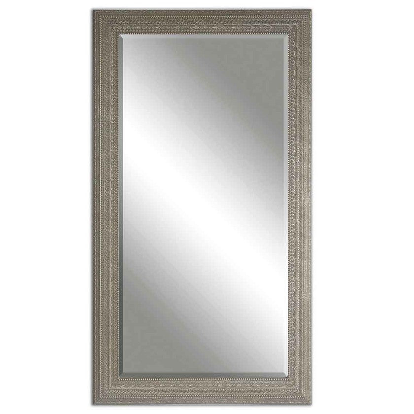 antiqued silver designer mirror