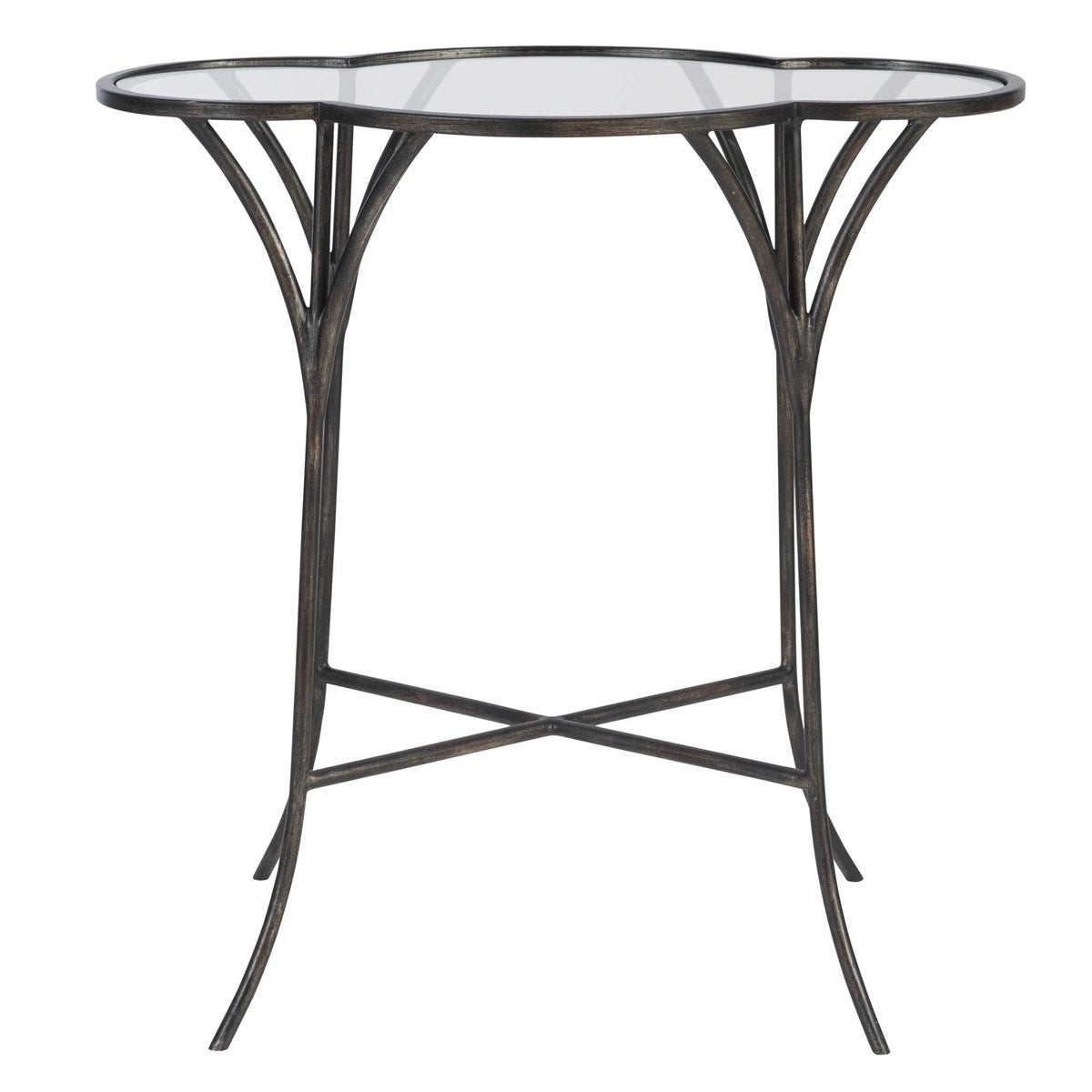 Scalloped Glass Top Accent Table
