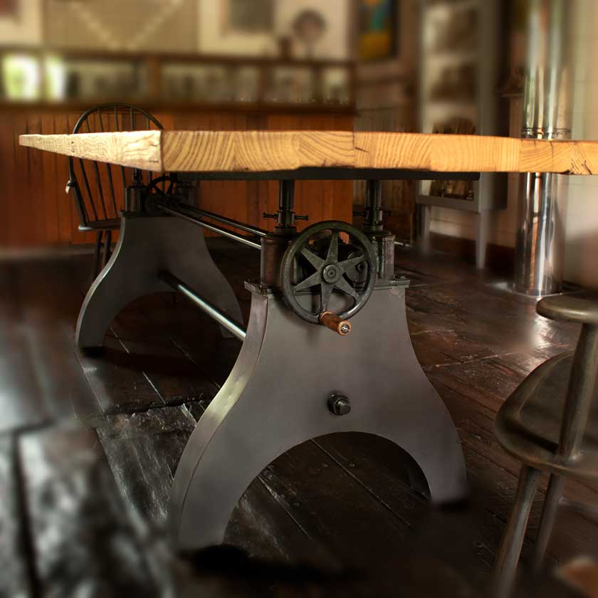 Industrial Crank Dining Table